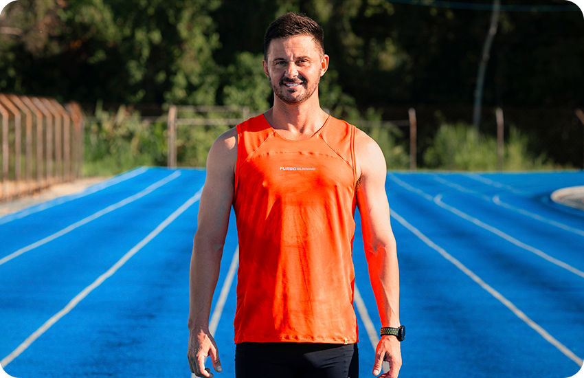 regata corrida masculina laranja